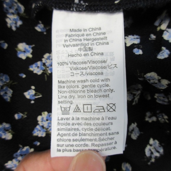 Madewell Petite Ruffle Sleeve Tie-Waist Jumpsuit M Floral Wide Leg Blue Boho 384 - Picture 4 of 16